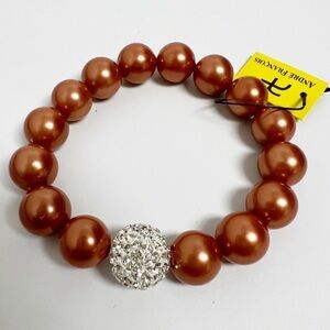 Andre Francois faux pearls stretch bracelet NEW
